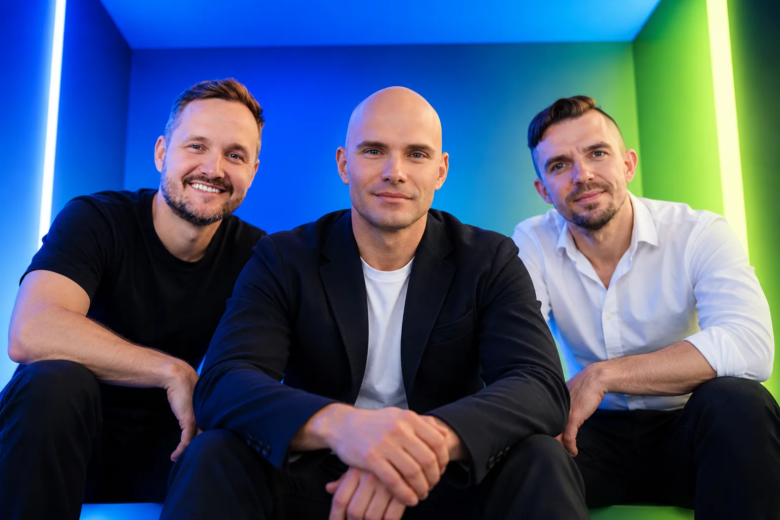 Ivo Mrena, Roman Berglowiec a Jan Dunda na společné fotografii