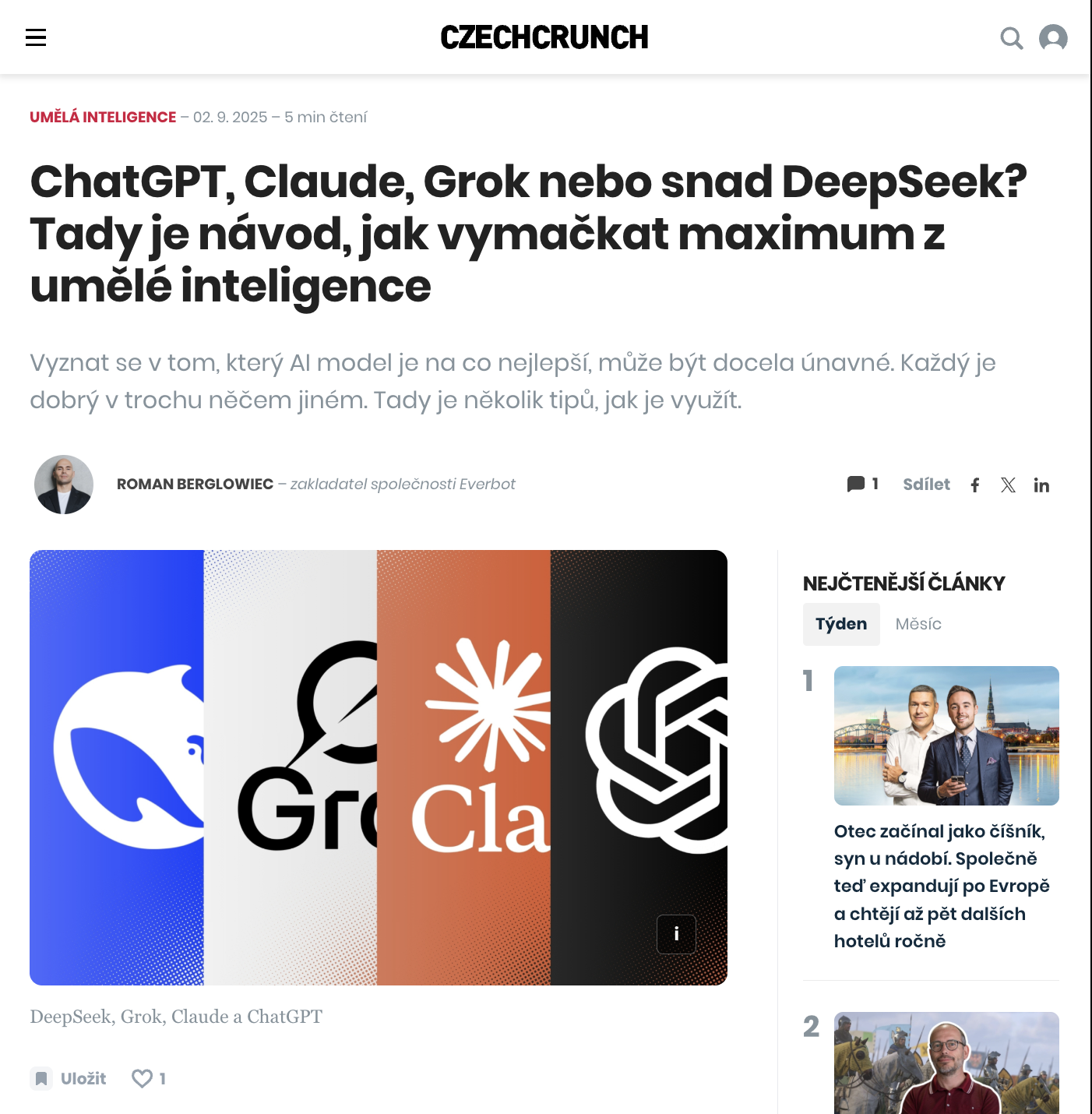 Náhled článku v médiích